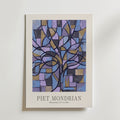 Piet Mondrian Blossoming Tree in Blue Poster – med passepartout