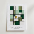 Piet Mondrian Composition in Green Poster – med passepartout