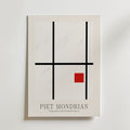 Piet Mondrian Composition with Small Red Square Poster – med passepartout