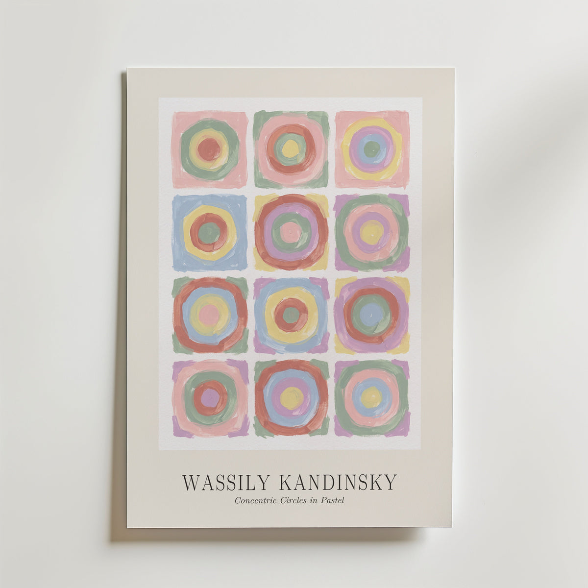 Wassily Kandinsky Concentric Circles in Pastel Poster – med passepartout