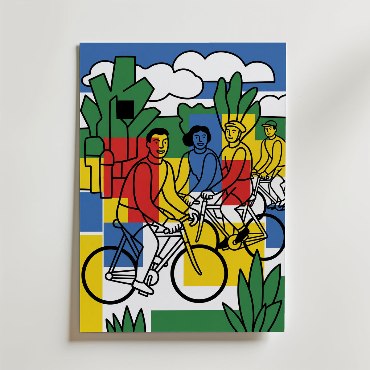 Fernand Leger The Cyclists Poster – canvas utan passepartout