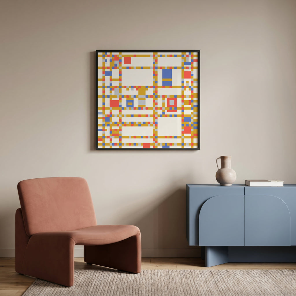 Piet Mondrian City Boogie Poster – inramad 1