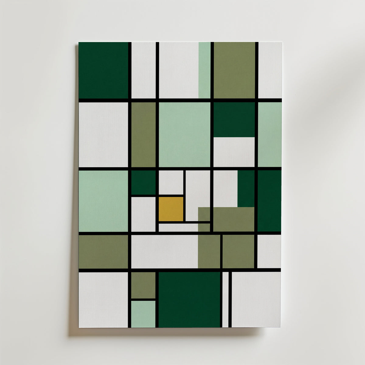 Piet Mondrian Composition in Green Poster – canvas utan passepartout