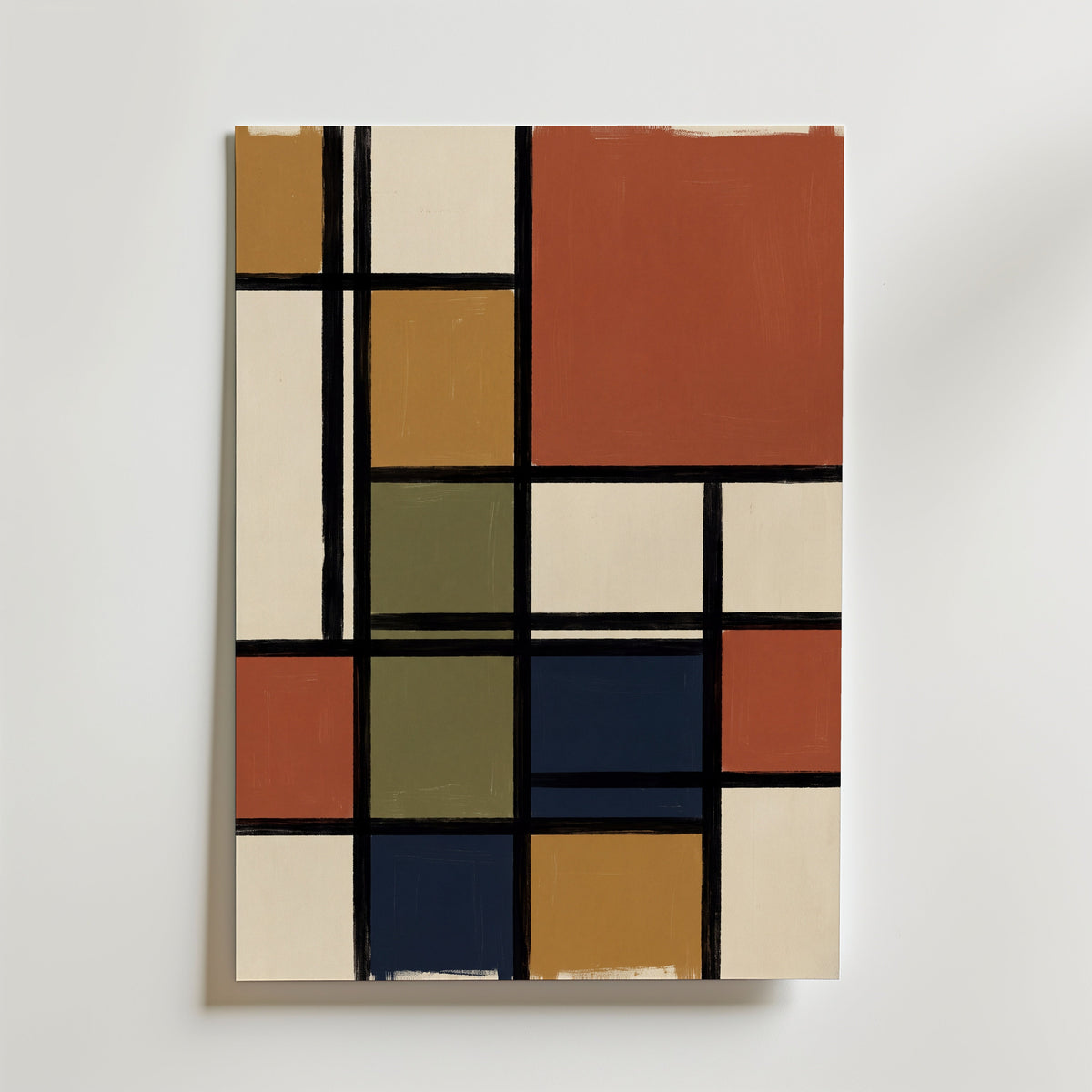 Piet Mondrian Composition in Terracotta Poster – canvas utan passepartout