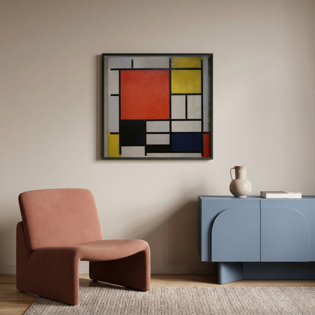 Piet Mondrian Composition with Large Red Plane 1921 Poster – inramad 1