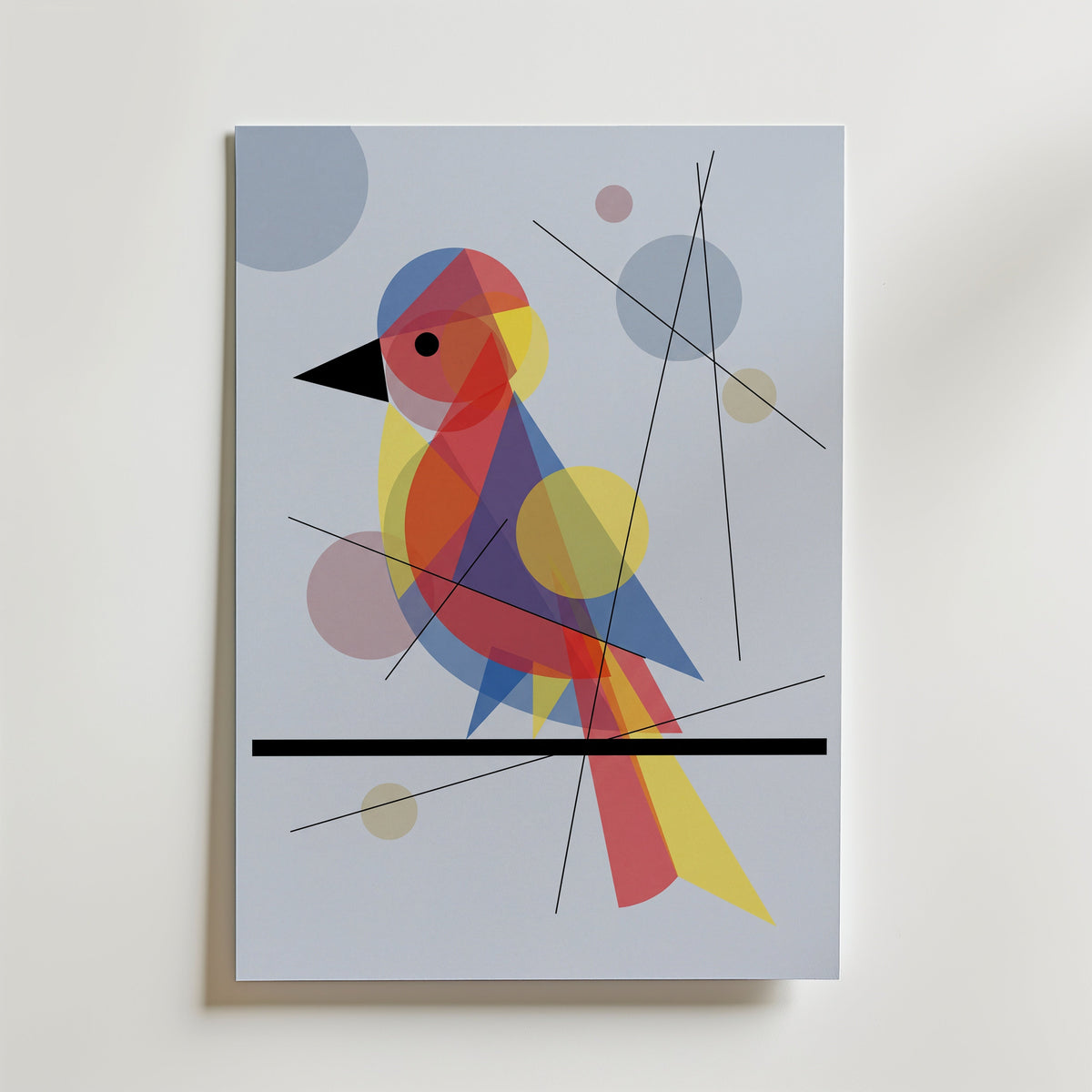 Wassily Kandinsky Bird on a Line Poster – canvas utan passepartout