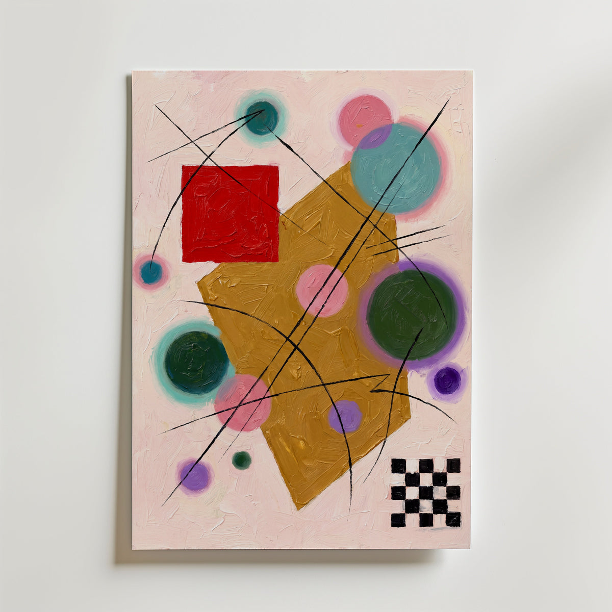 Wassily Kandinsky Red Accent Poster – canvas utan passepartout