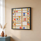 Piet Mondrian City Boogie Poster – inramad 2