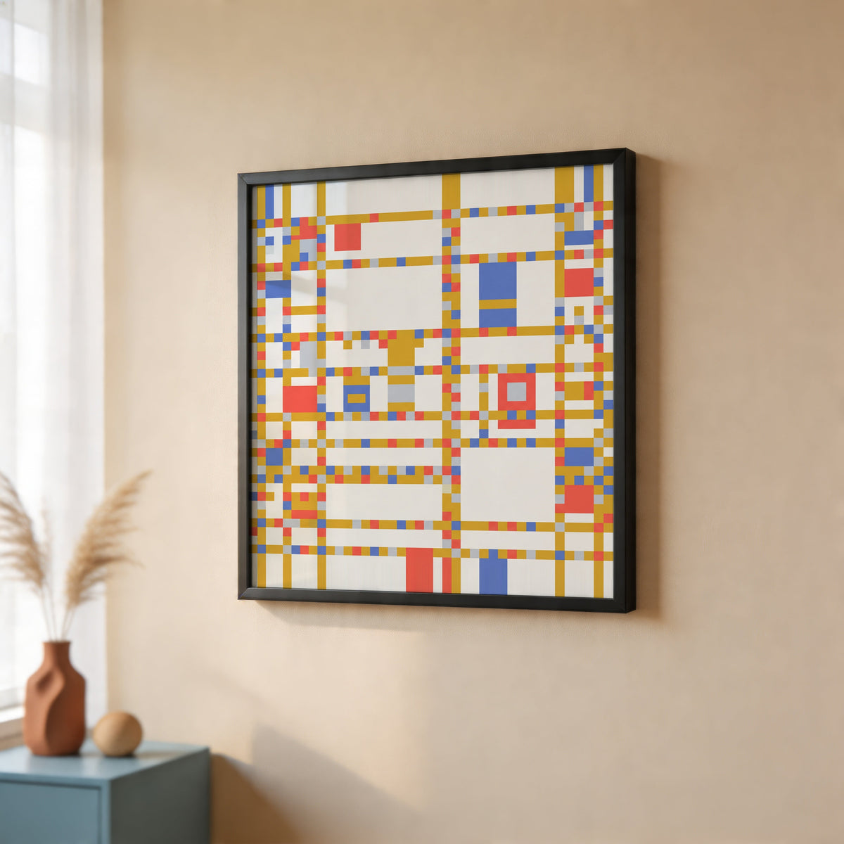 Piet Mondrian City Boogie Poster – inramad 2