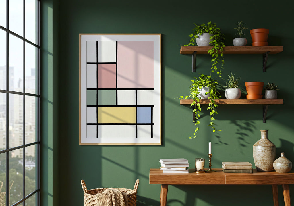 Piet Mondrian Composition in Pastel Poster – i rum 1
