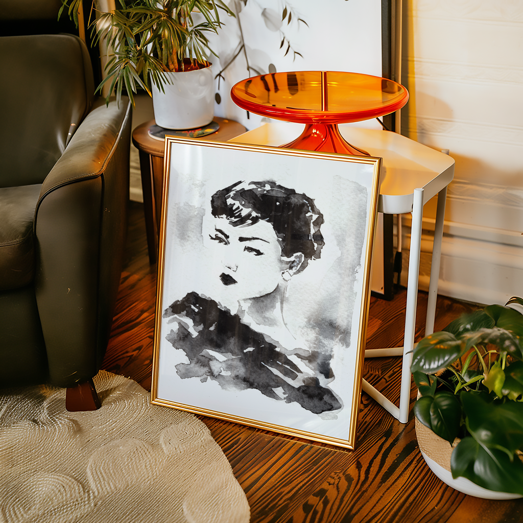 Mockup av Helena Engström The Furcoat affisch på vägg – köp enkelt hos Posternord i hög kvalitet