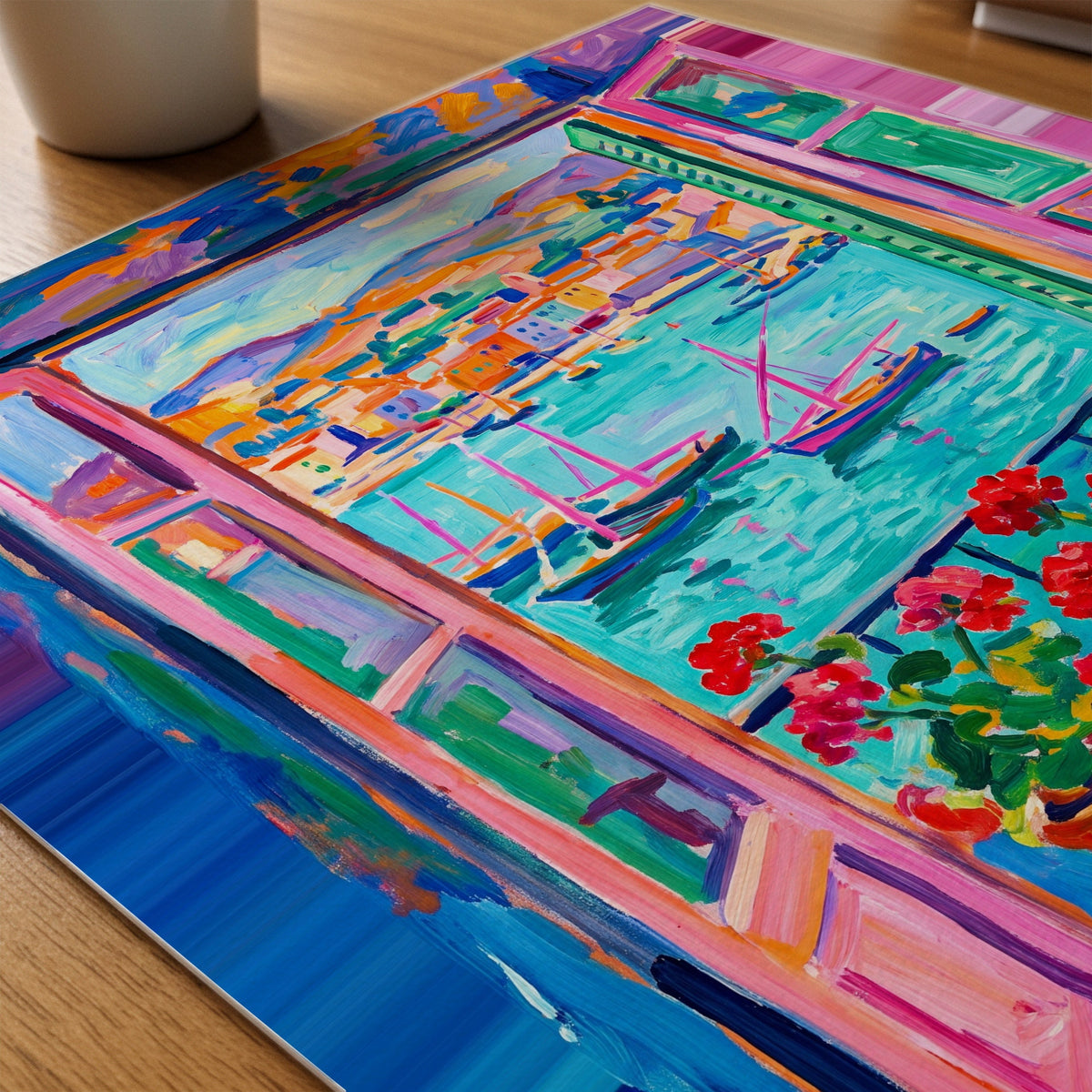 Henri Matisse Window on the Harbour Poster – närbild på papper