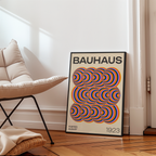 Väggmockup av Bauhaus Echo affisch på ljus tegelvägg – Posternord konsttryck i hög tryckkvalitet