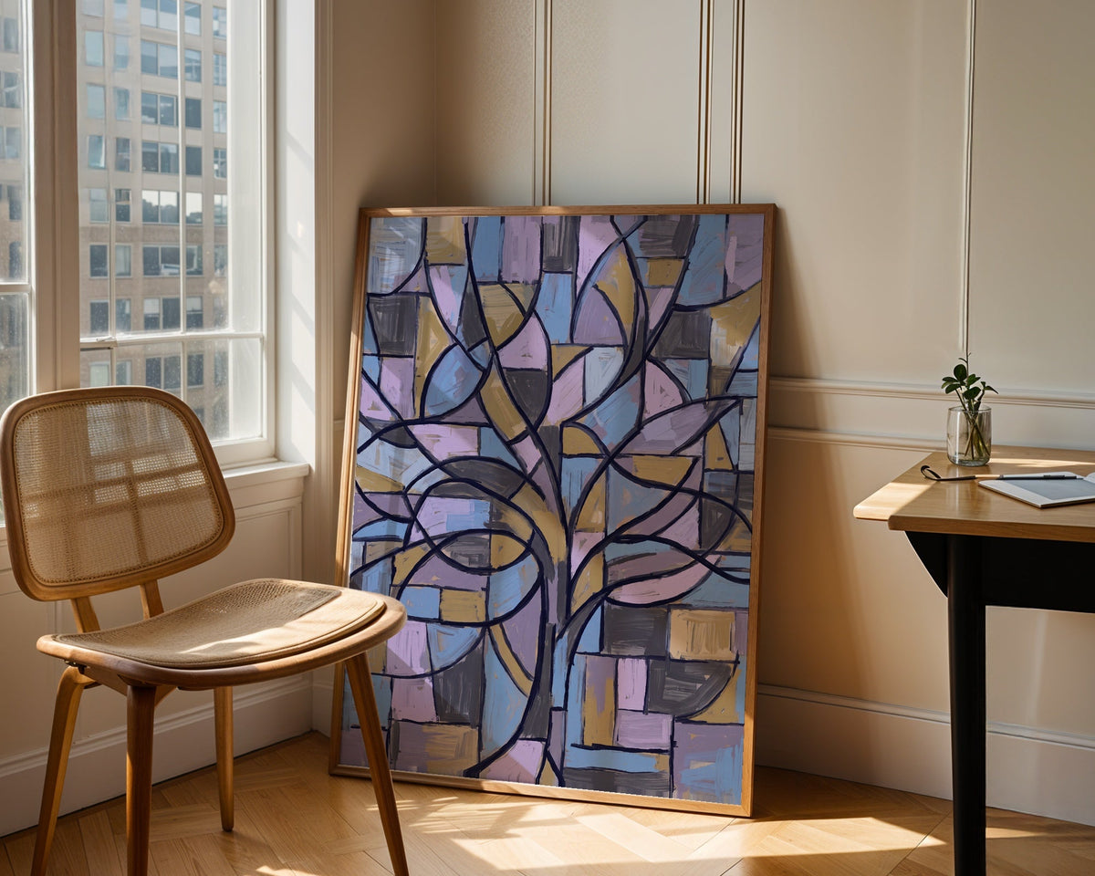 Piet Mondrian Blossoming Tree in Blue Poster – i rum 4