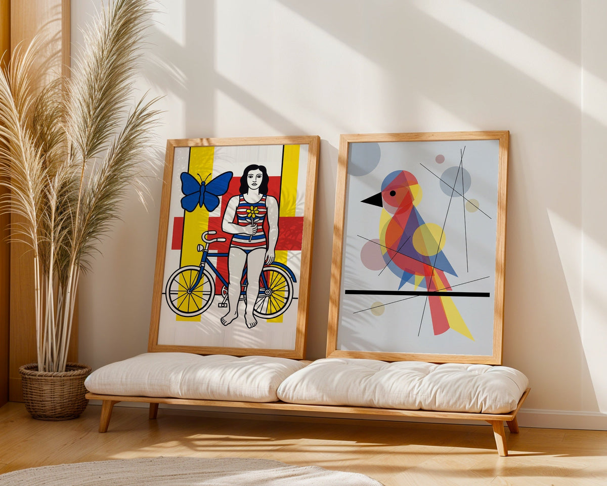 Wassily Kandinsky Bird on a Line Poster – två posters i rum 1