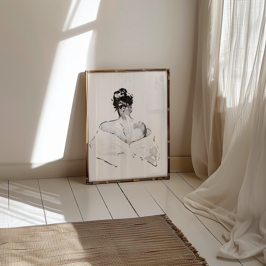 Mockup av Helena Engström Elegance affisch på vägg – köp enkelt hos Posternord i hög kvalitet
