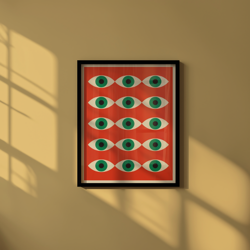 Mockup av Bauhaus Observer affisch på vägg – köp enkelt hos Posternord i hög kvalitet