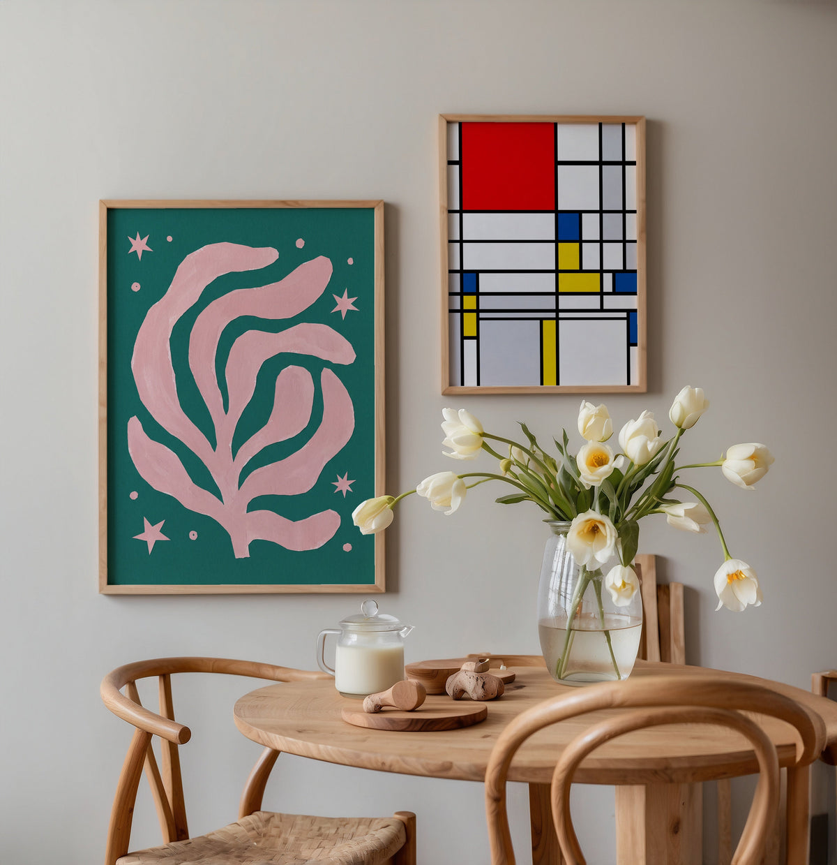 Henri Matisse Pink Algae Poster – två posters i rum 2