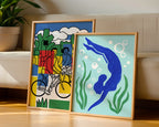 Henri Matisse The Swimmer Poster – två posters i rum 2
