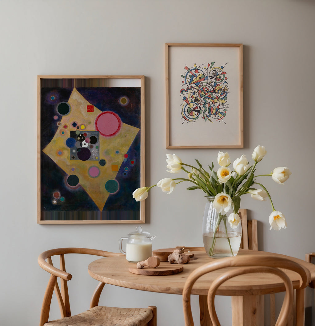 Wassily Kandinsky Accent in Pink 1926 Poster – två posters i rum 2