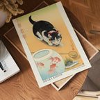 Cat and Bowl of Goldfish – affisch med stilfullt motiv från Bozetto i hög kvalitet