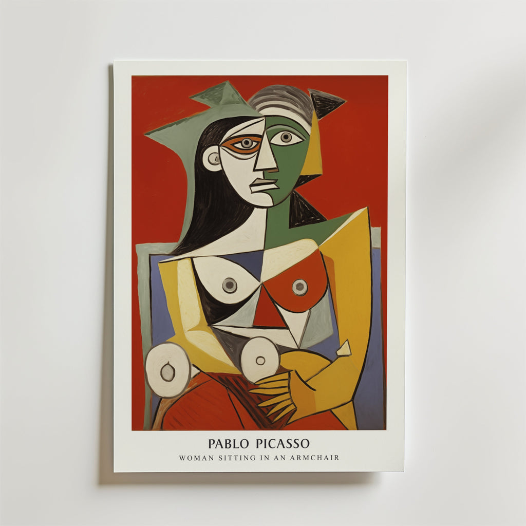 Picasso Woman Sitting In – stilfullt konsttryck från Posternord, tryckt på matt finpapper