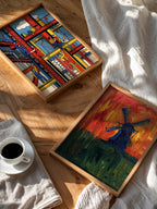 Piet Mondrian Windmill at Dusk Poster – två posters i rum 3