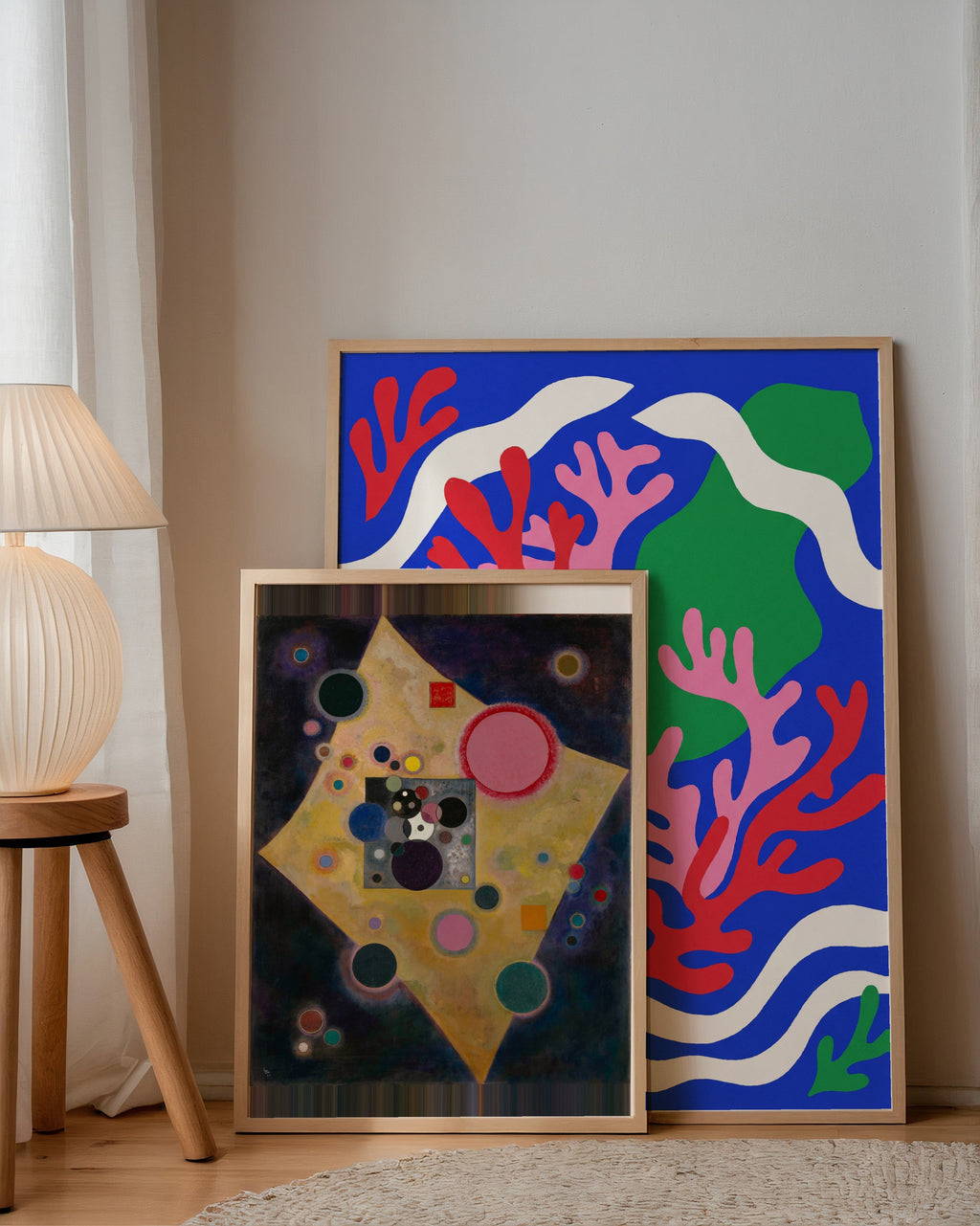 Wassily Kandinsky Accent in Pink 1926 Poster – två posters i rum 3