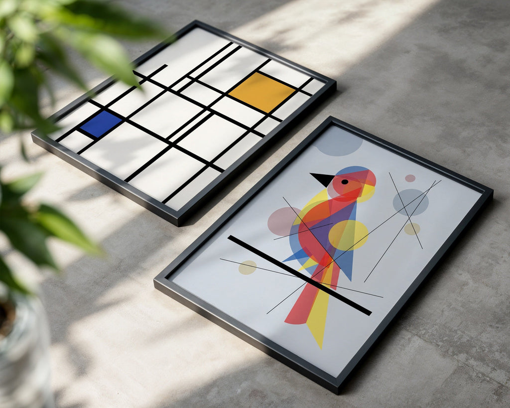 Wassily Kandinsky Bird on a Line Poster – två posters i rum 3