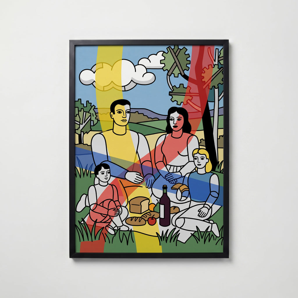Fernand Leger Country Picnic Poster – svart ram