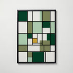 Piet Mondrian Composition in Green Poster – svart ram