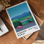 Väggmockup med Hiroshi Nagai Alpine Drive – köp enkelt hos Posternord affisch i hög kvalitet