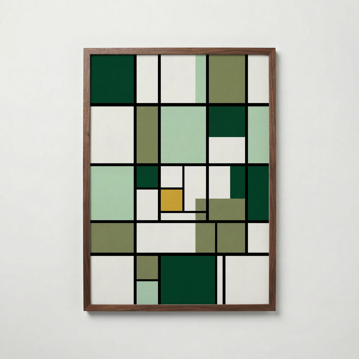 Piet Mondrian Composition in Green Poster – valnötsram