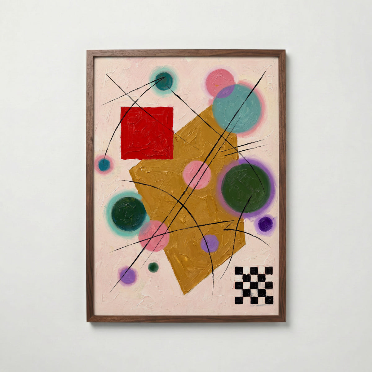 Wassily Kandinsky Red Accent Poster – valnötsram