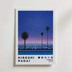 Mockup av Hiroshi Nagai City Lights affisch på vägg – köp enkelt hos Posternord i hög kvalitet