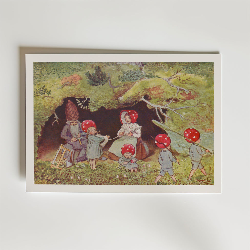 Elsa Beskow Tomtebobarnen vid – stilfullt konsttryck från Posternord, tryckt på matt finpapper