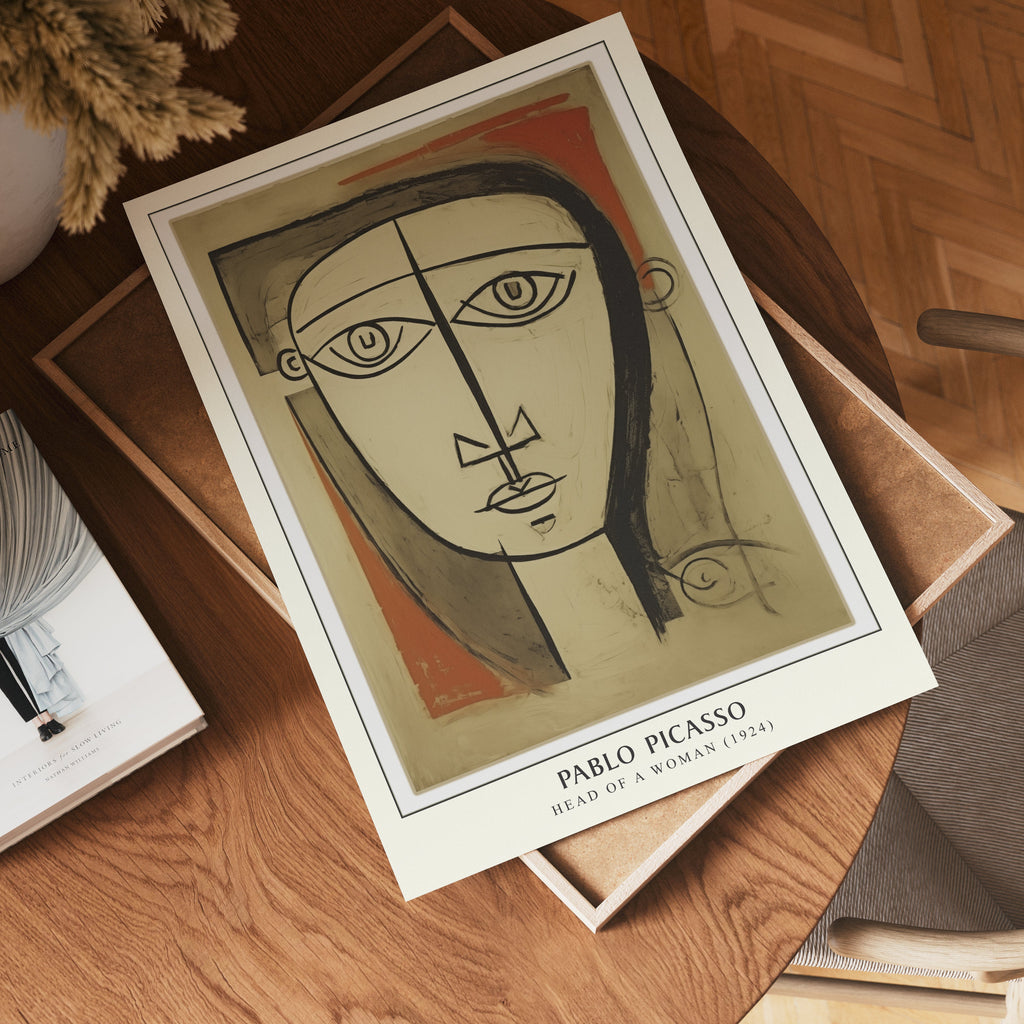 Picasso Neutral Toned Face – affisch med stilfullt motiv från Posternord i hög kvalitet