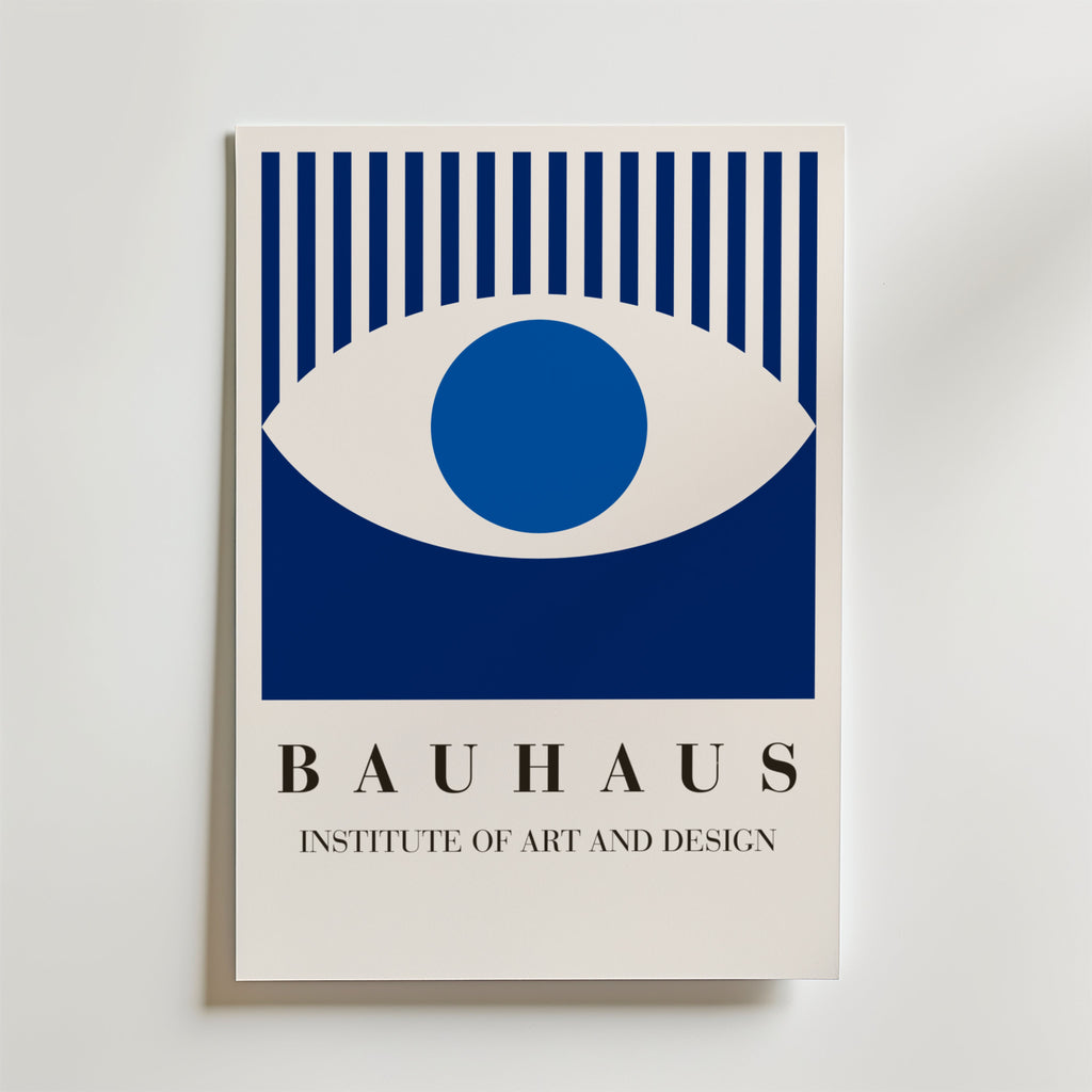 Bauhaus Blue Eye – stilfullt konsttryck från Posternord, tryckt på matt finpapper i hög tryckkvalitet