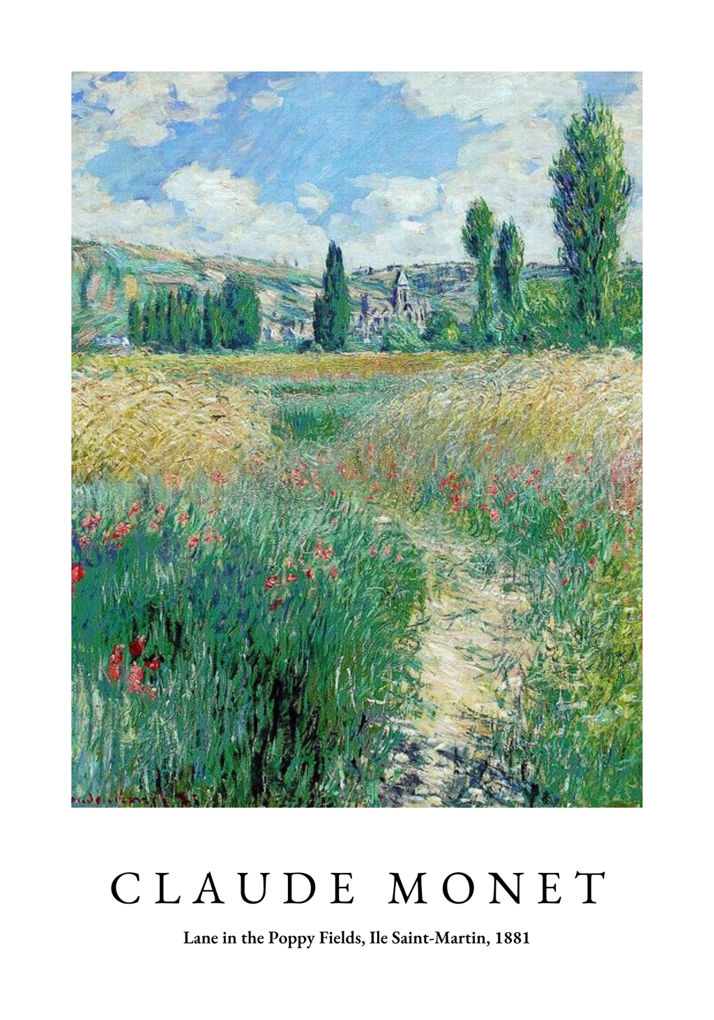 Claude Monet Lane In The Poppy – stilfullt konsttryck från Posternord, tryckt på matt finpapper
