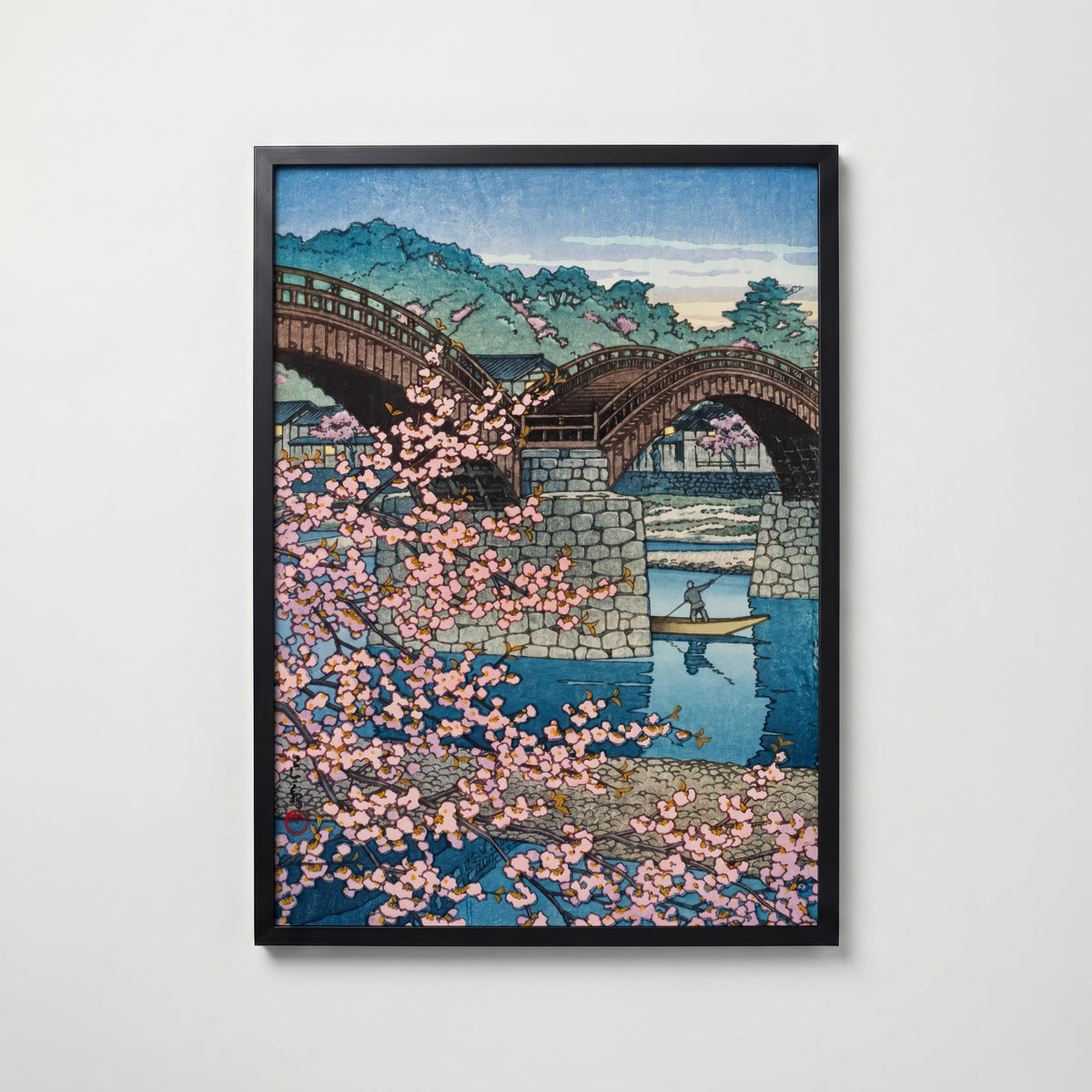 Spring Evening at Kintai i svart ram på vägg – köp enkelt hos Posternord affisch i hög kvalitet