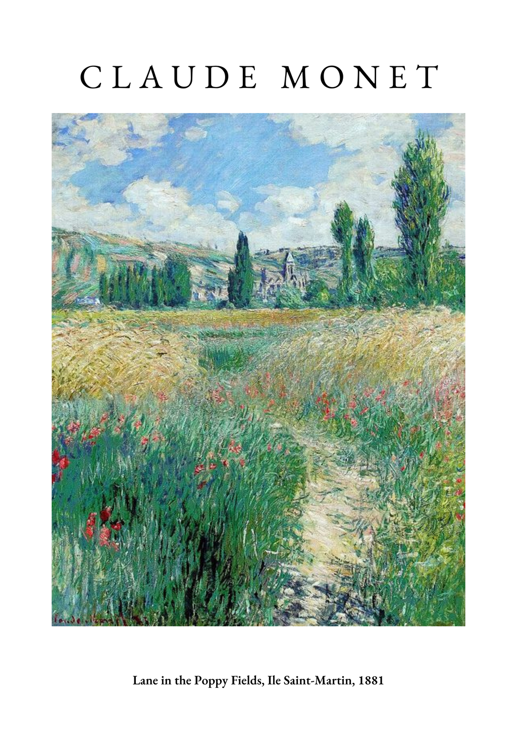 Claude Monet Lane In The Poppy – stilfullt konsttryck från Posternord, tryckt på matt finpapper