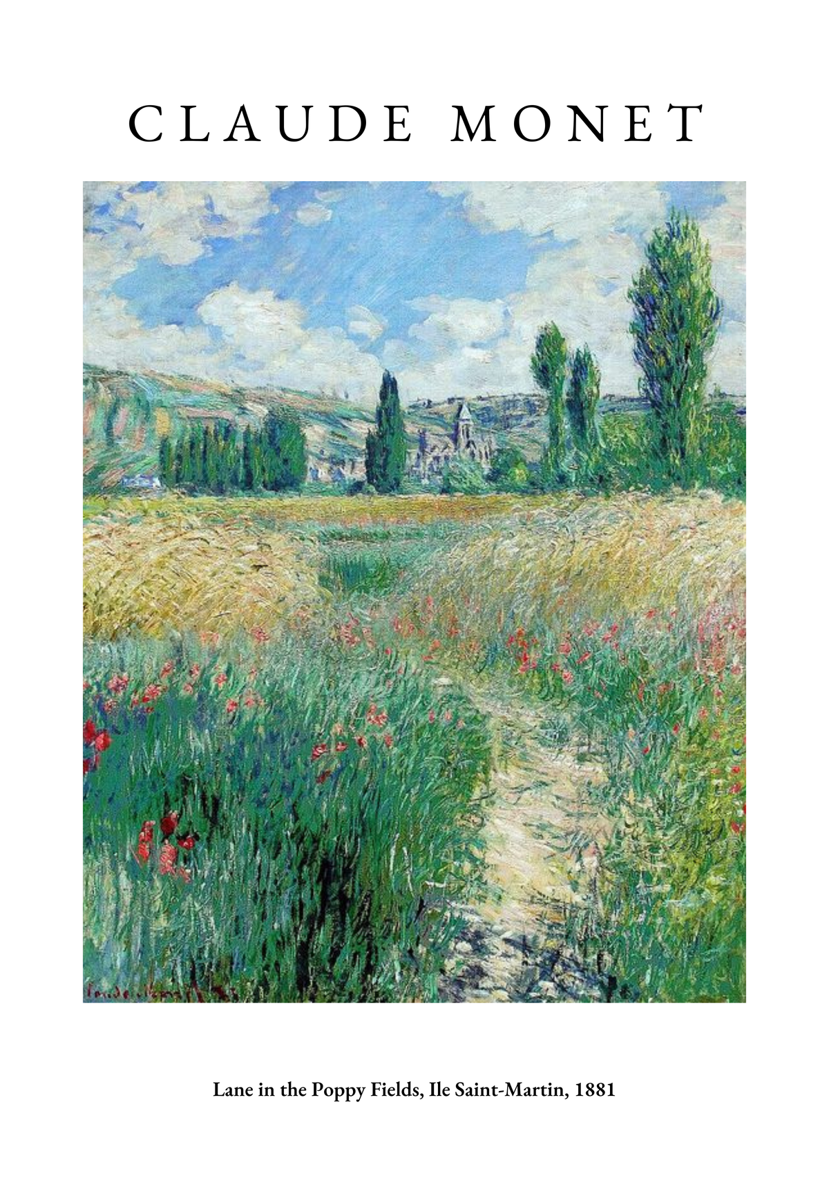 Claude Monet Lane In The Poppy – stilfullt konsttryck från Posternord, tryckt på matt finpapper
