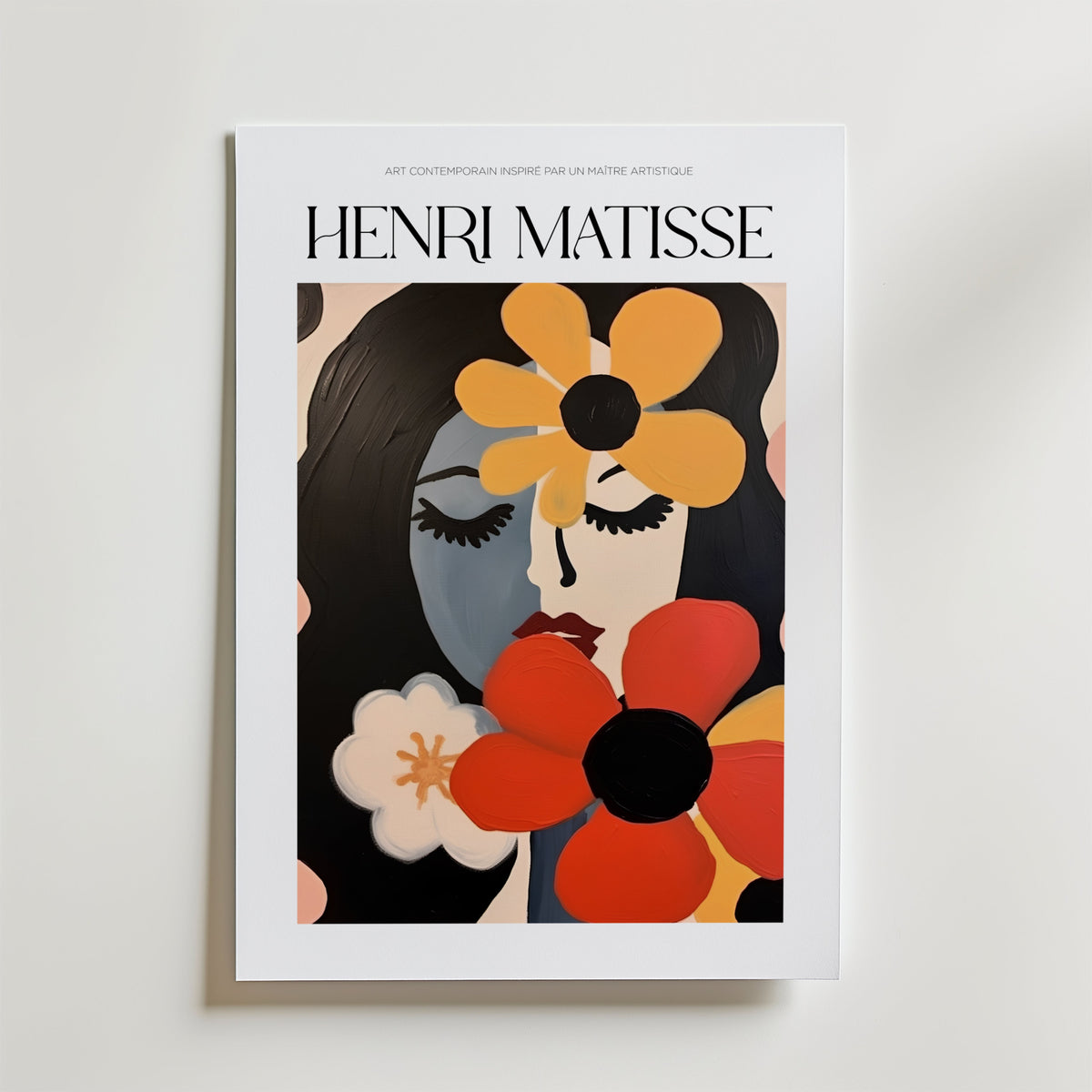 Floral Mask Matisse – stilfullt konsttryck från Bozetto, tryckt på matt finpapper