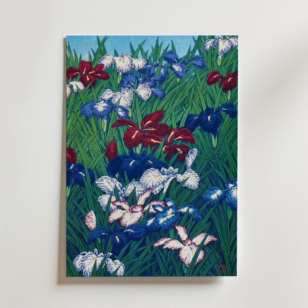 Ayame (Iris) Kawase Hasui inramad affisch – konsttryck från Posternord i hög kvalitet