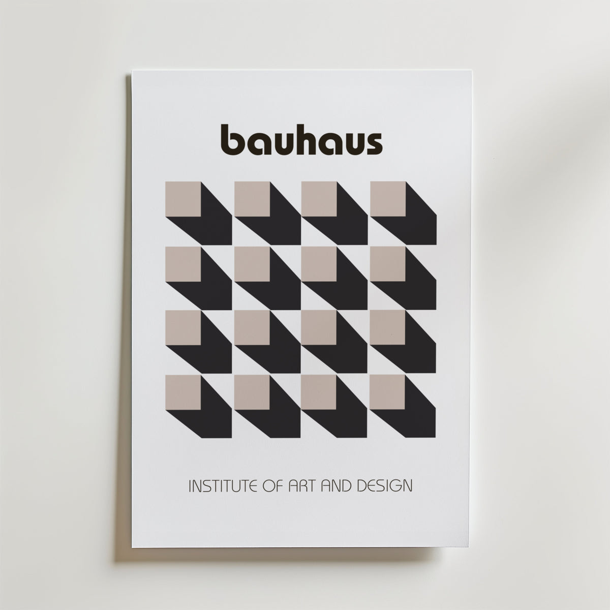 Bauhaus Optical Grid – stilfullt konsttryck från Bozetto, tryckt på matt finpapper