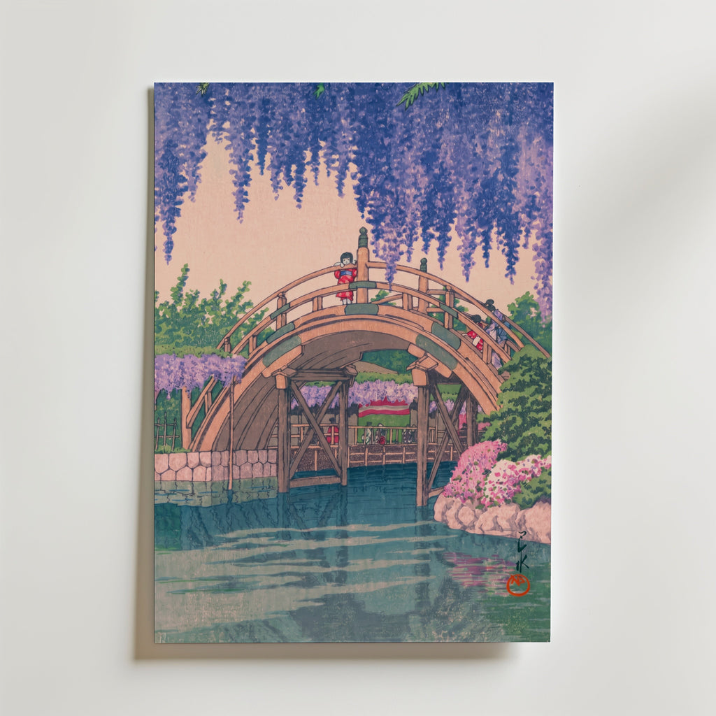 Wisteria at Kameido Kawase inramad affisch – konsttryck från Posternord i hög kvalitet