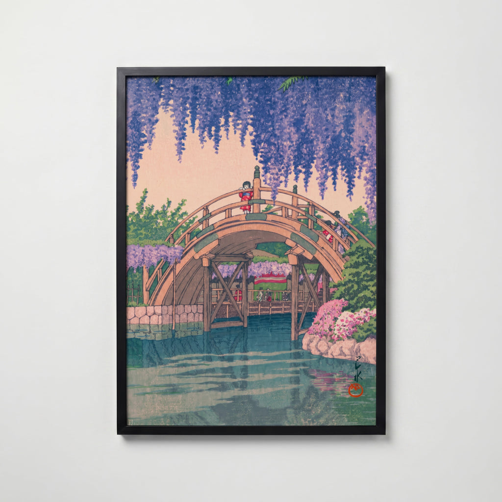 Wisteria at Kameido Kawase i svart ram på vägg – köp enkelt hos Posternord affisch i hög kvalitet