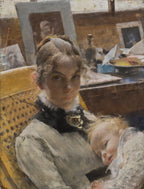 Carl Larsson Wife and their poster visad rakt fram – Posternord affisch i hög tryckkvalitet