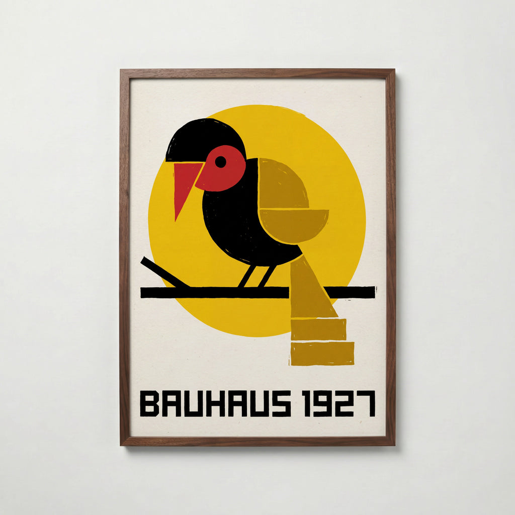 Bauhaus Bird Poster – valnötsram