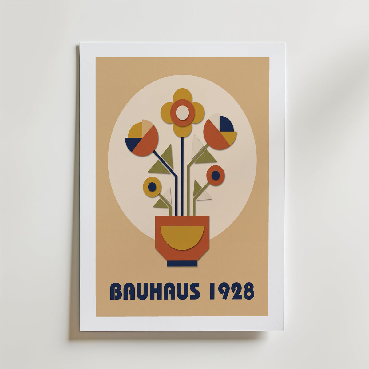 Bauhaus Flowerpot Poster – med passepartout